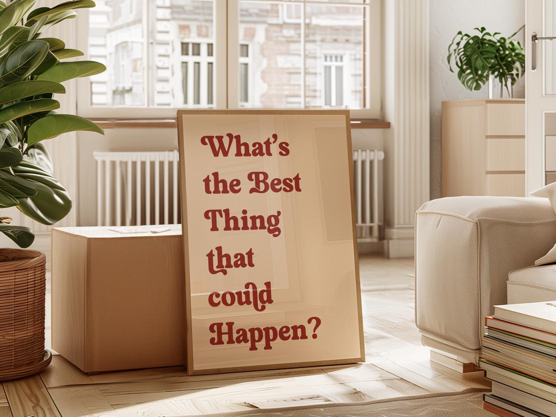 Whats The Best Thing That Could Happen Motivational Retro Typography Design Positive Art For Instant Decor - Image 3
