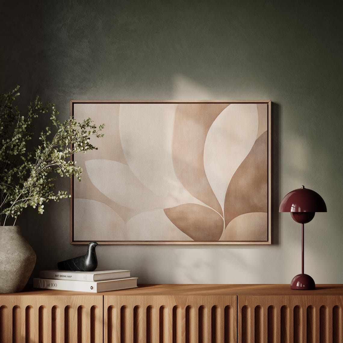 Soft Neutral Organic Shapes Abstract Minimalist Modern Wall Art Print - Image 2