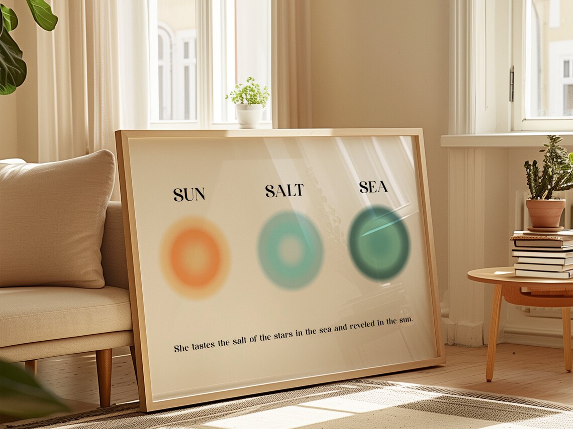 Sun Salt Sea Aura Gradient Circles Minimalist Spiritual Wall Art - Image 4