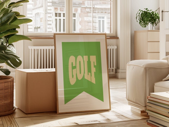 Retro Golf Wall Art Boho Minimalist Prints Modern Art Bohominimalistdecor Retro Art Physical Poster Print Shipped To You