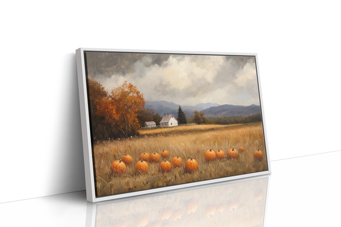 Rustic Pumpkin Patch, Autumn Landscape Art Print - Image 2