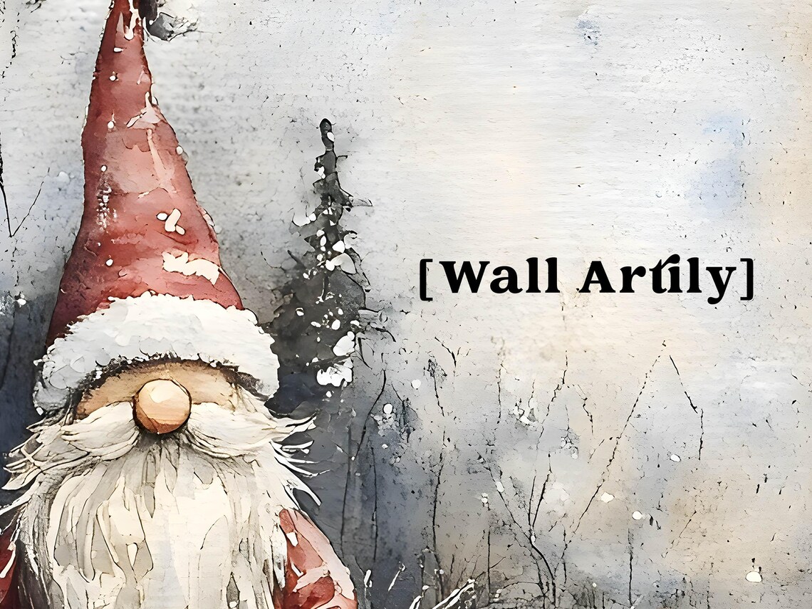 Christmas Gnome Winter Scene Art Print - Image 5