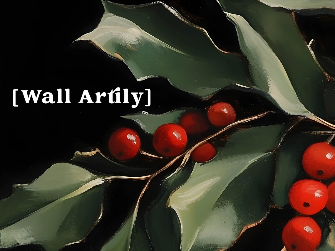 Christmas Berry Holly Dark Academia Wall Art - Image 6