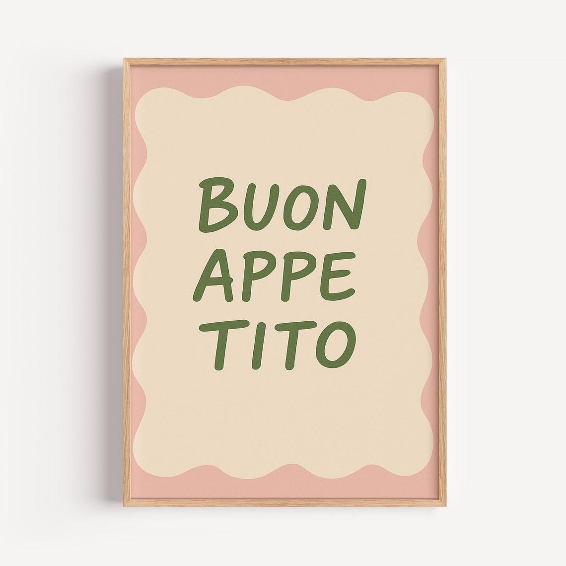 Buon Appetito Italian Kitchen Typography Colorful Decor Poster