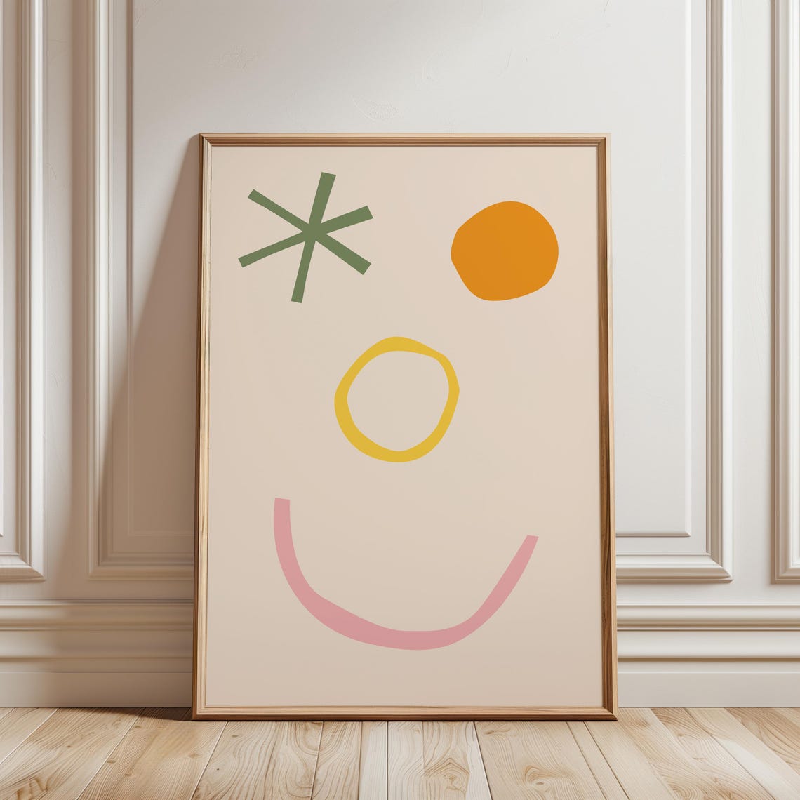 Abstract Playful Shapes Poster Minimalist Boho Modern Wall Art Rolled Posters