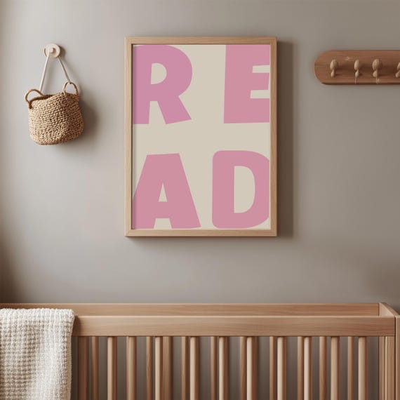 Read Typography Print Bold Nursery Decor
