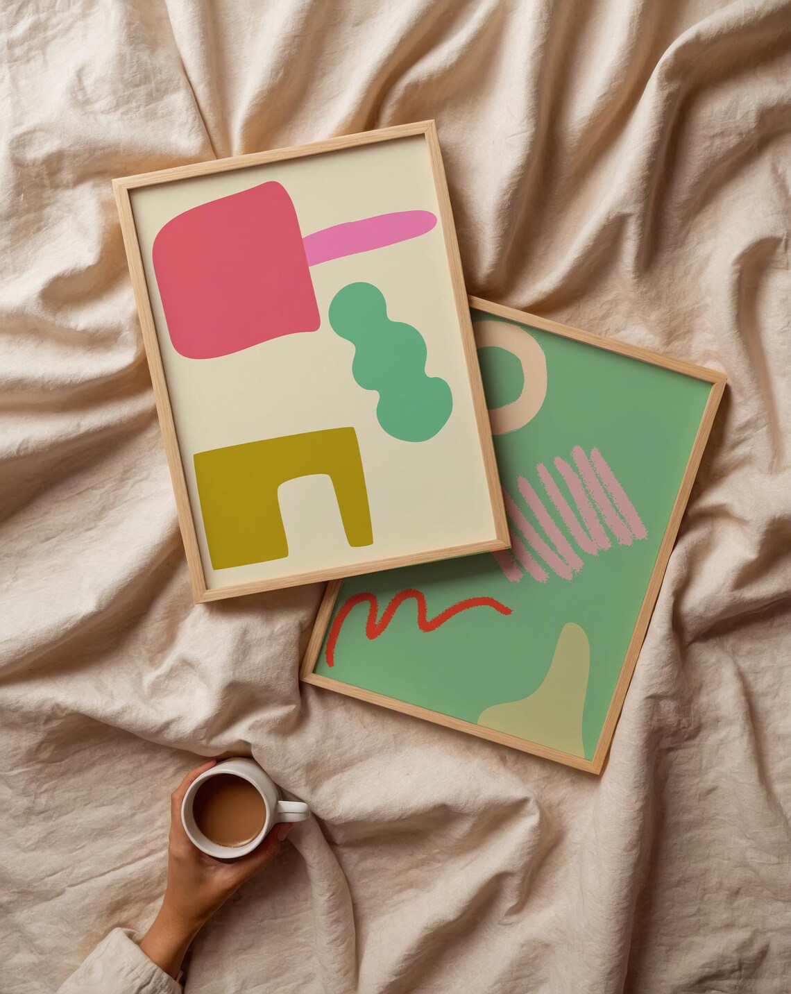 Colorful Abstract Geometric Bold Shapes Modern Decor Art Poster