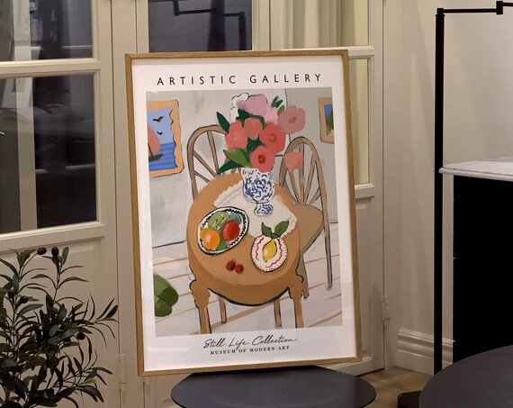 Kitchen Wall Art Dining Room Wall Decor Still Life Poster Fruit Wall Art Table Food Print Colorful Kitchen Poster