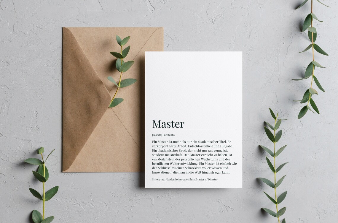 Master Degree Definition Print, Graduation Gift Poster - Image 4