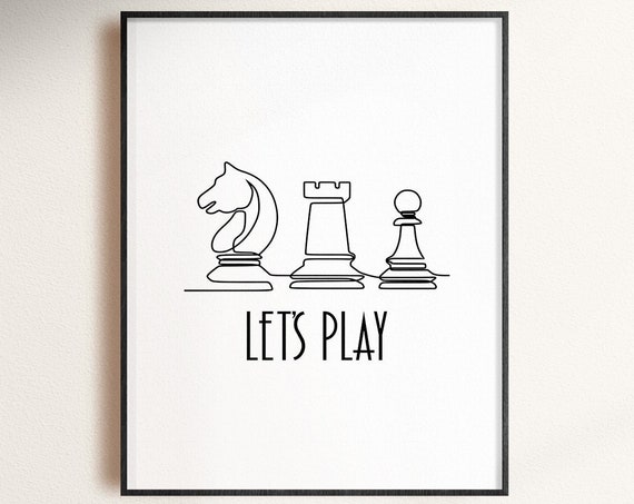 Chess Decor Poster, Chess Lover Gift Art Print