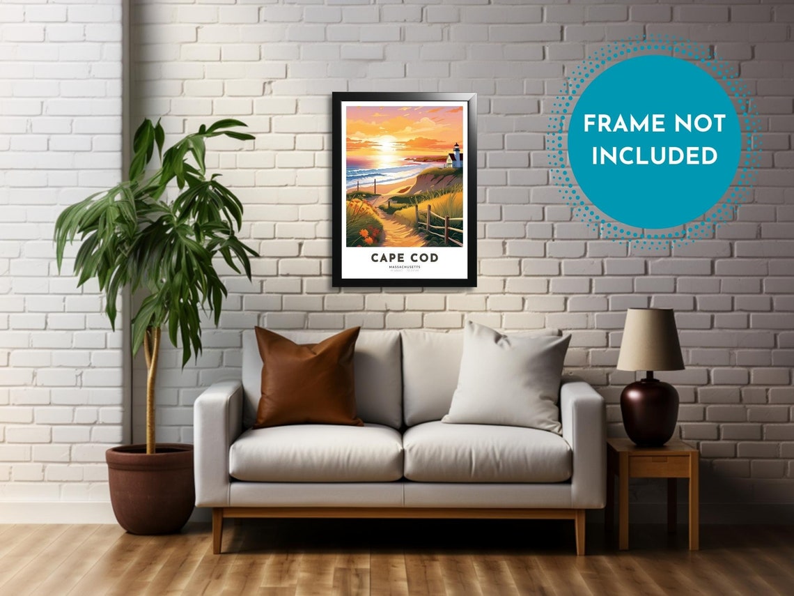 Cape Cod Massachusetts Lighthouse Beach Sunset Coastal Poster - Image 3