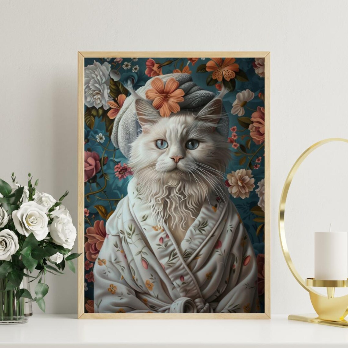 Ragdoll In Bathrobe Cat Bathroom Poster Print - Image 3