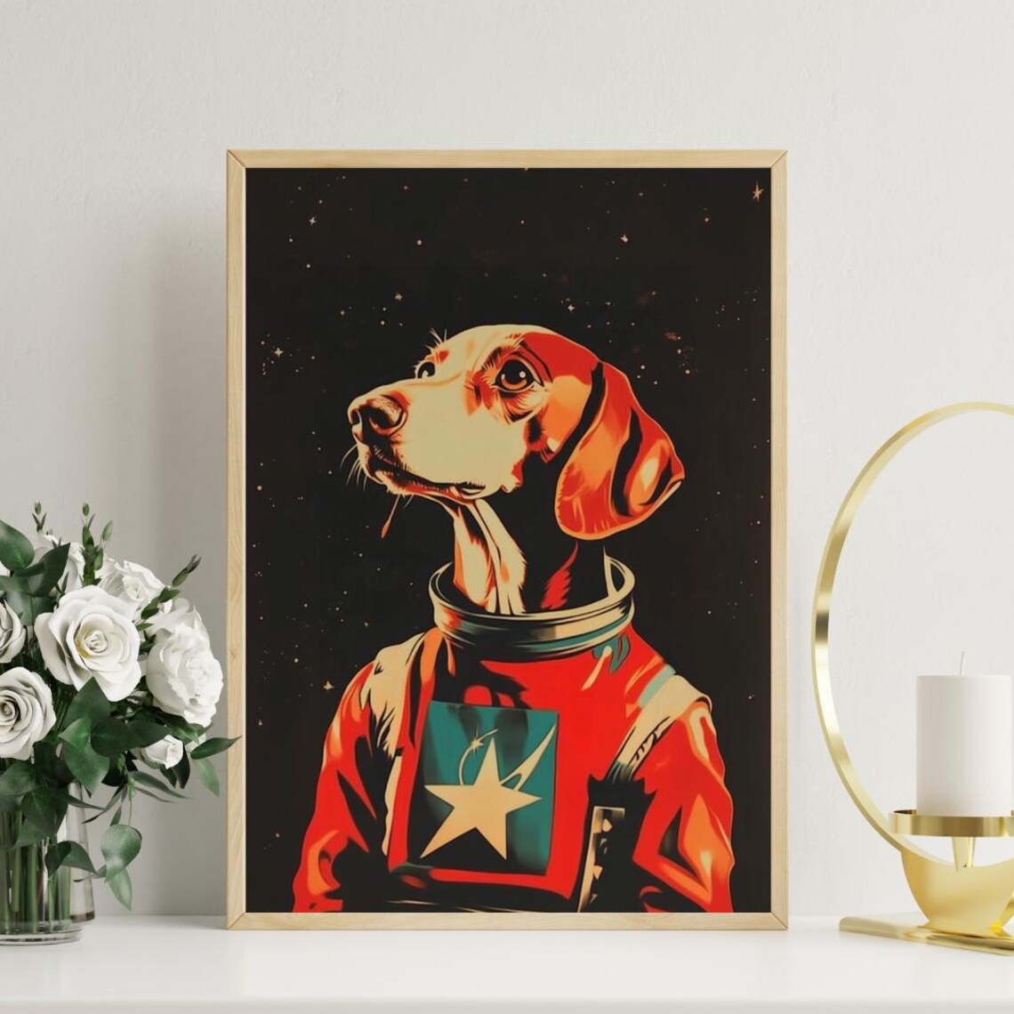 Vizsla Astronaut Retro Space Dog Pop Art Portrait Poster Gift - Image 3