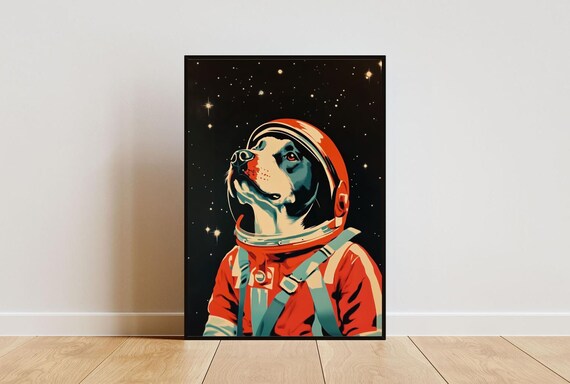 Cane Corso Astronaut Retro Space Dog Pop Art Poster Gift Idea