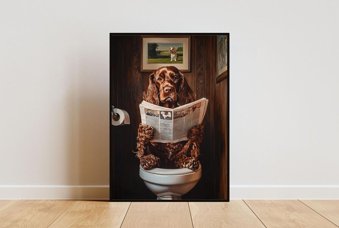 Boykin Spaniel Bathroom Poster Print, Dog Portrait