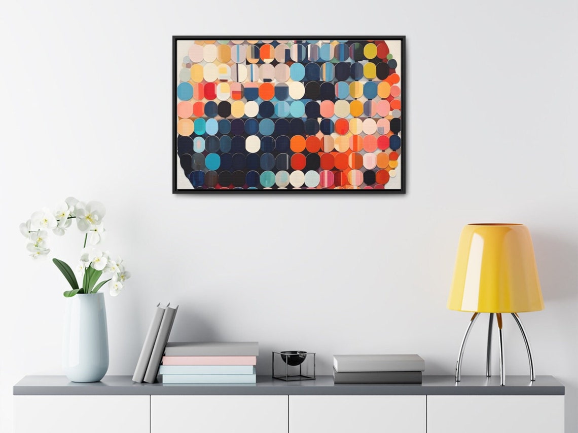 Retro Circles Mosaic Abstract Colorful Mid Century Art Poster - Image 3