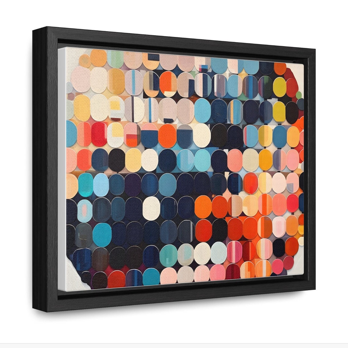 Retro Circles Mosaic Abstract Colorful Mid Century Art Poster - Image 2
