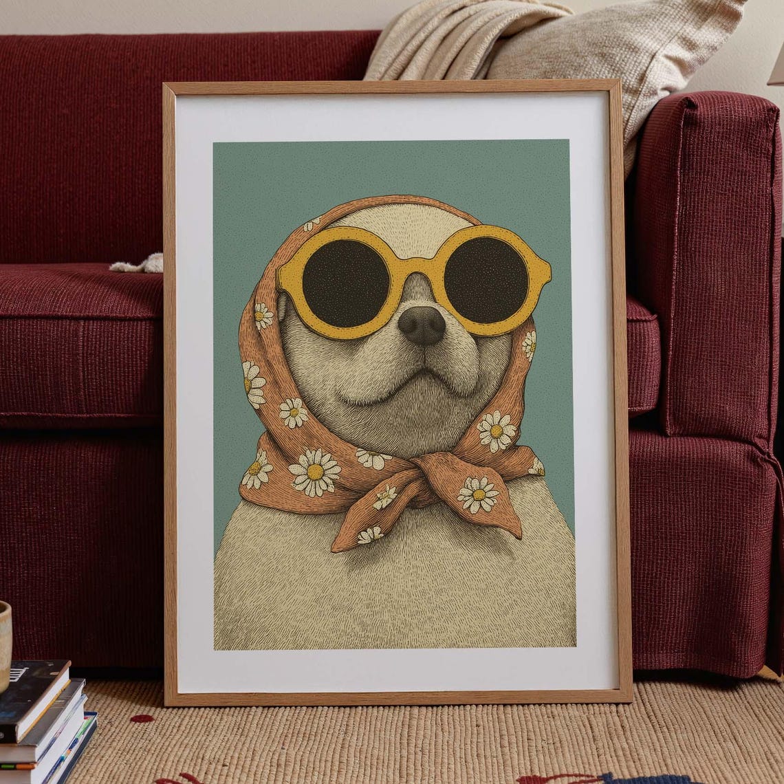 Chihuahua In Headscarf Poster Retro Animal Print