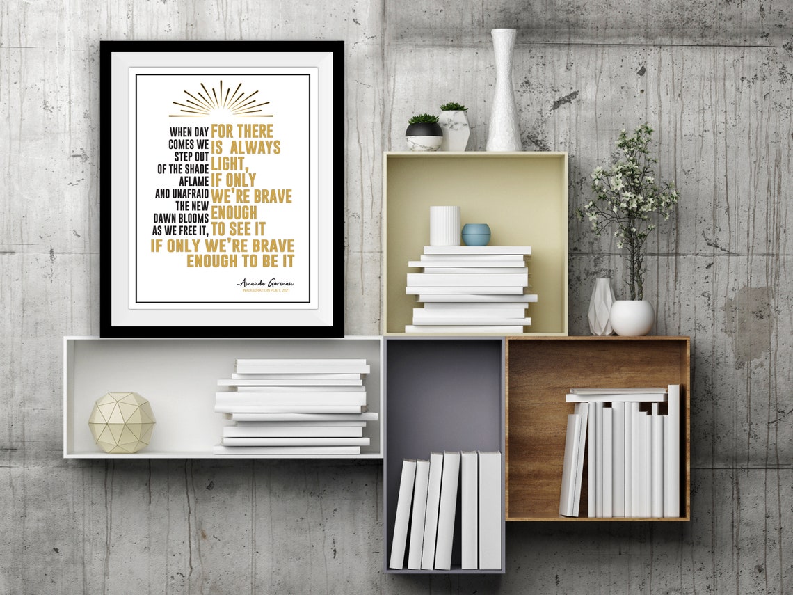 Amanda Gorman The Hill You Climb Inspirational Quote Print Teacher Appreciation Gift - Image 2