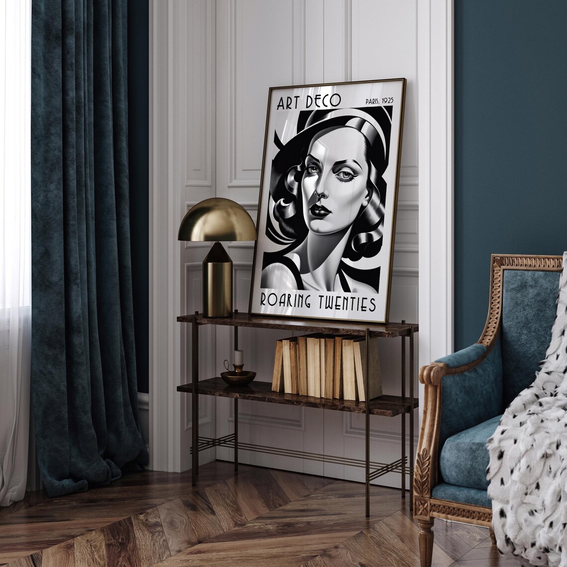 Art Deco Woman Print Bw 1920s Elegant Print Roaring Twenties Art Print French Fashion Poster Vintage Luxury Wall Art Exposition Poster - Image 4
