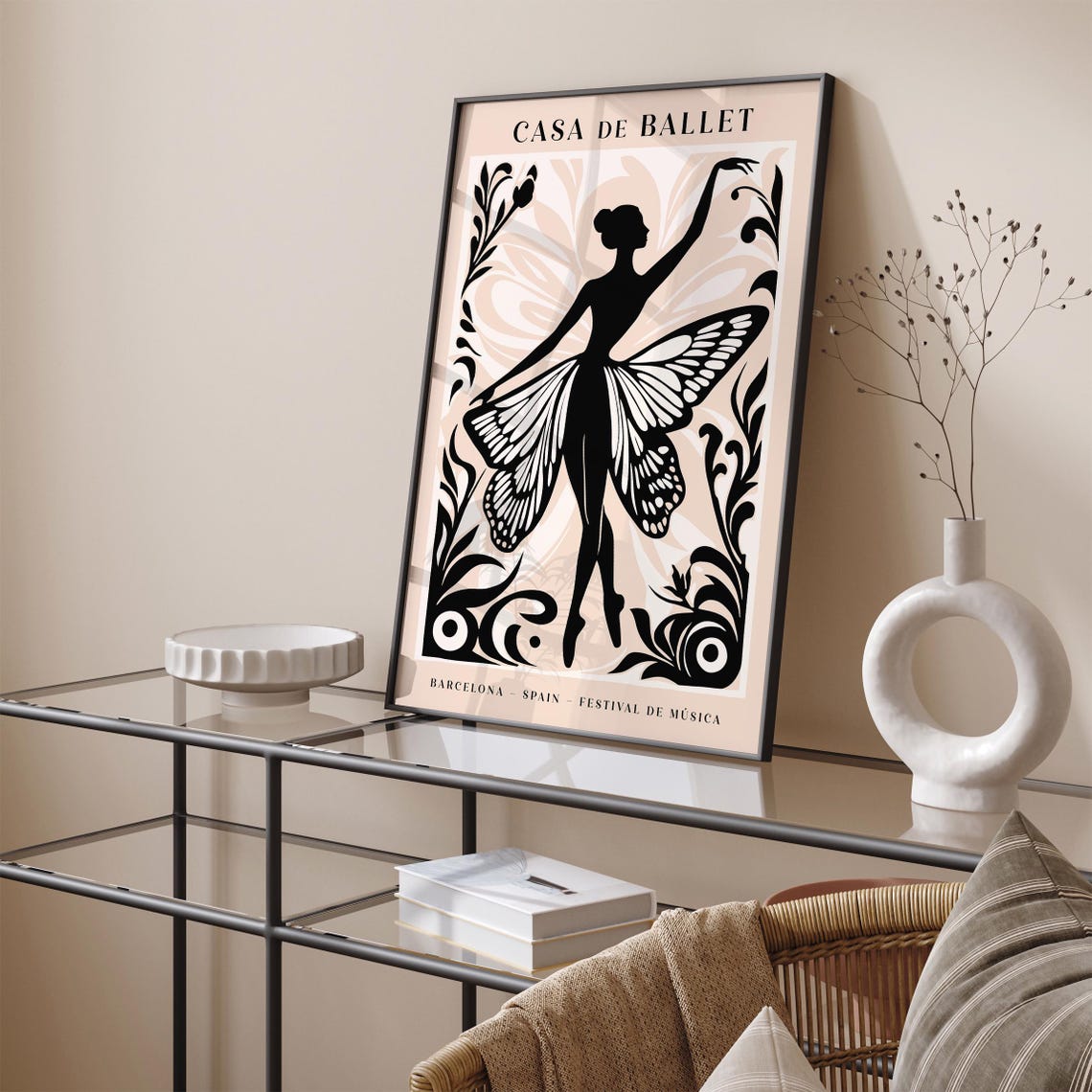 Casa De Ballet Barcelona Butterfly Wing Ballerina Dance Poster - Image 4