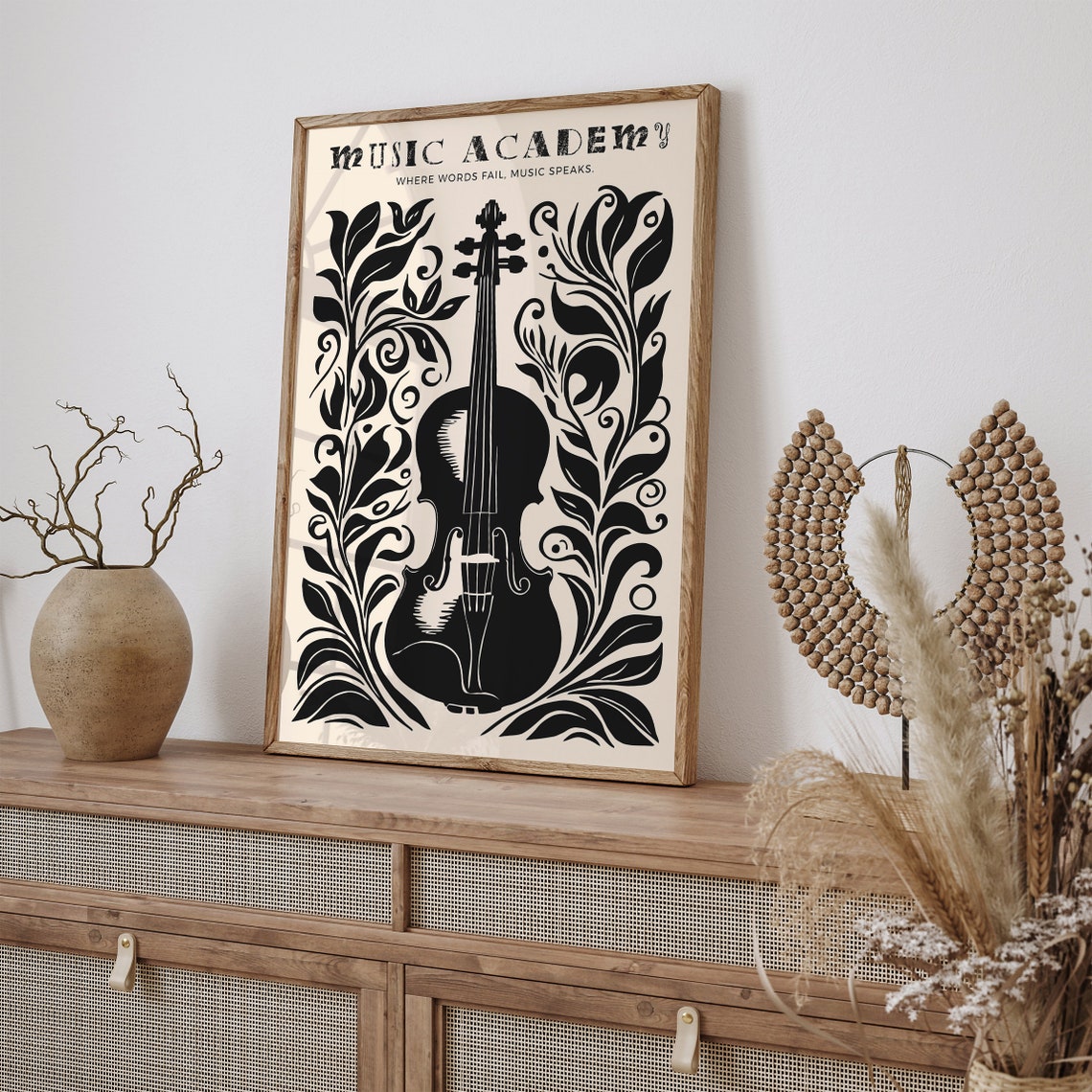 Music Academy Poster Violin Classical Music Print Vintage Music Wall Art Concert Print Music Poster Black Beige Jazz Art Airbnb Art - Image 4