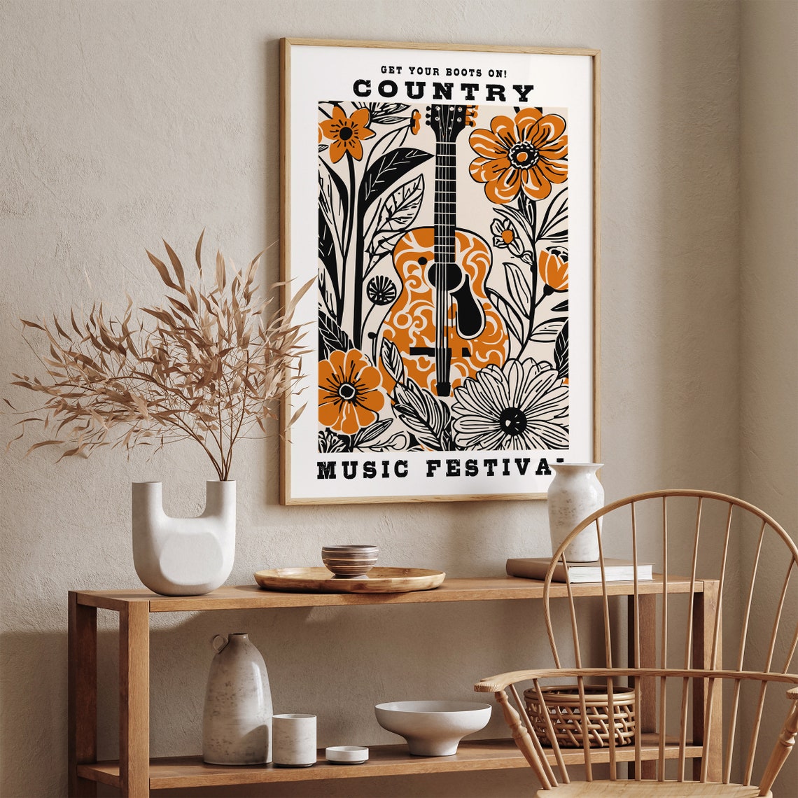 Country Music Poster Vintage Music Poster Western Wall Art Nashville Concert Poster Farmhouse Decor Country Music Fan Cowboy Wall Art - Image 2