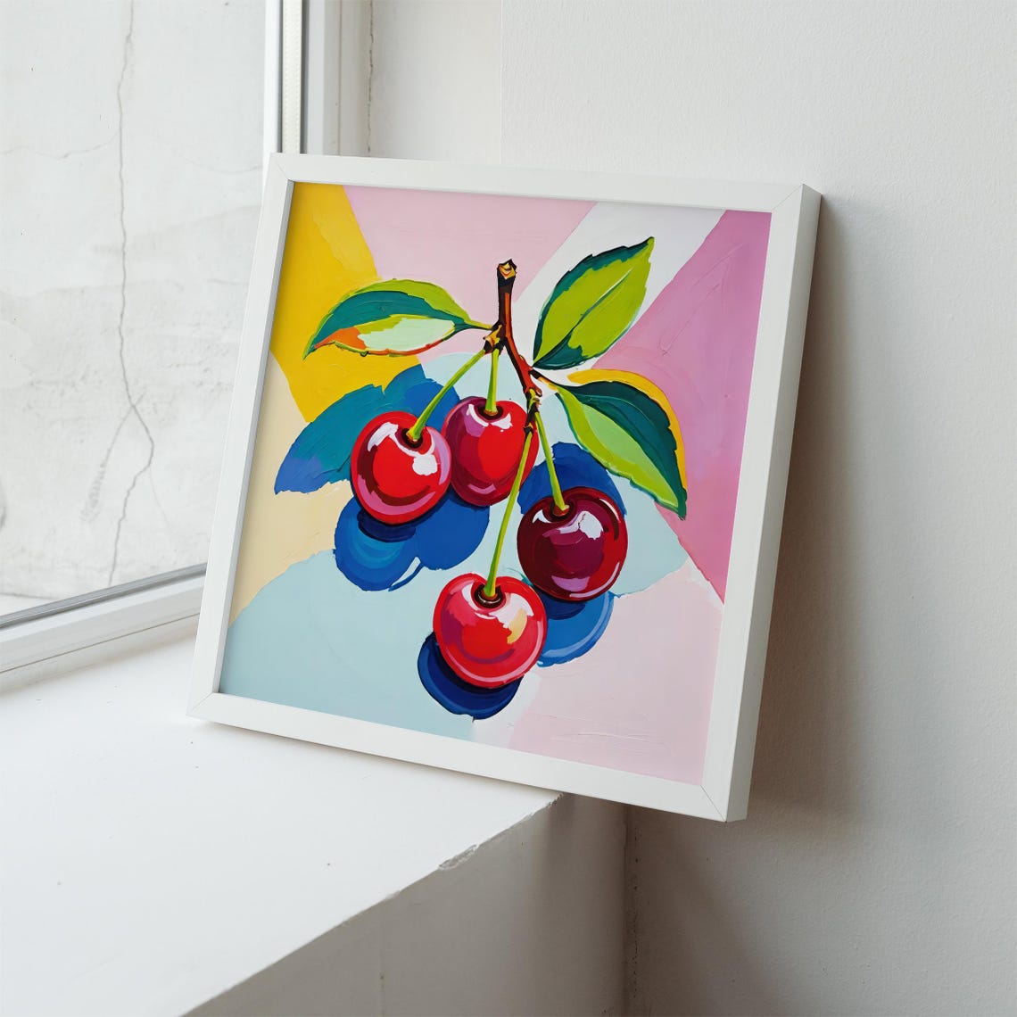 Vibrant Pop Art Cherry Poster With Bold Colorful Brushstrokes - Image 5