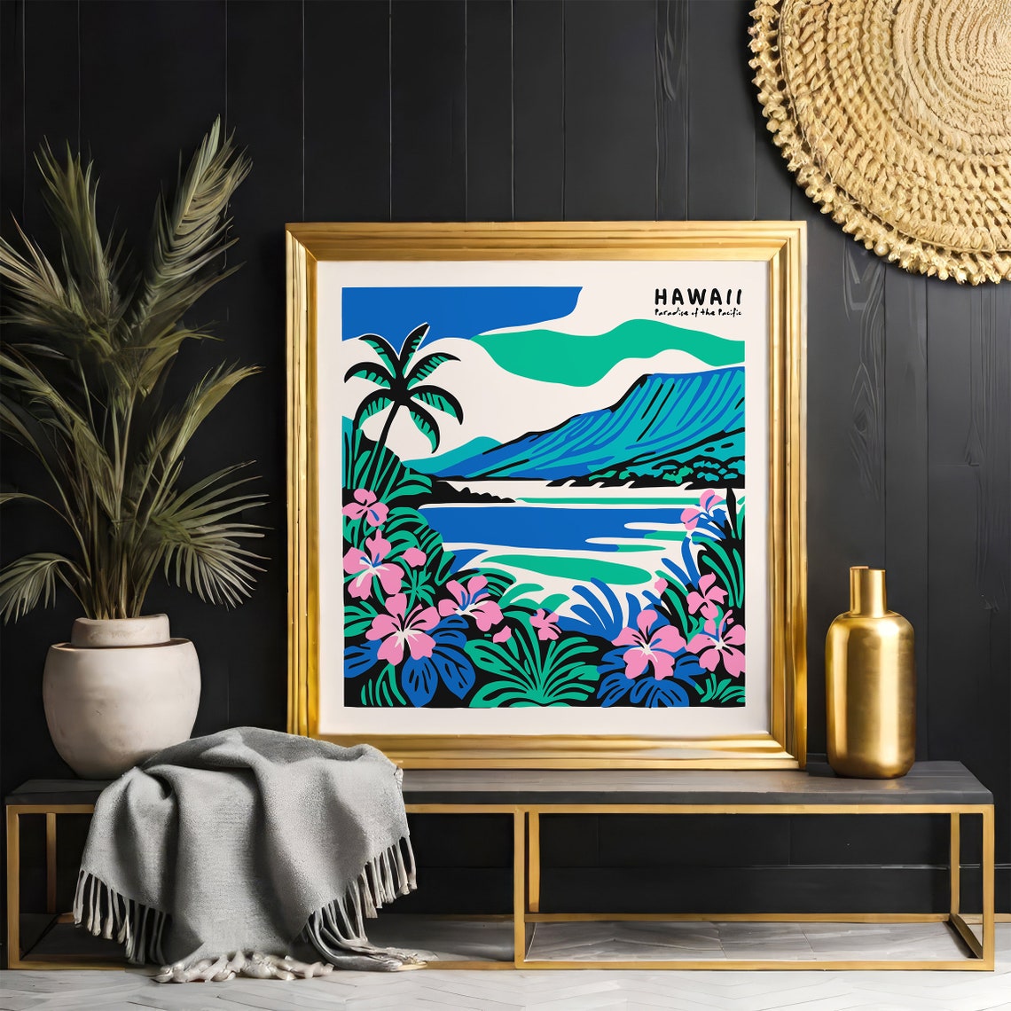 Hawaii Paradise Of The Pacific Retro Tropical Beach Travel Poster - Image 5