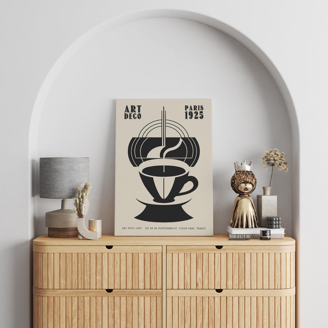 Art Deco Paris 1925 Coffee Cup Vintage French Cafe Bar Wall Art - Image 3