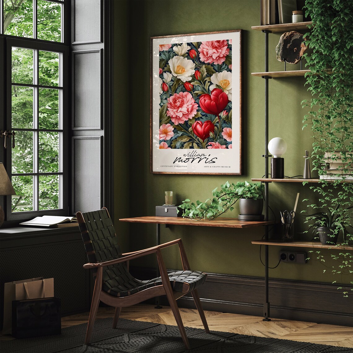William Morris Blossom Centenary Exhibition Floral Art Poster - Image 3