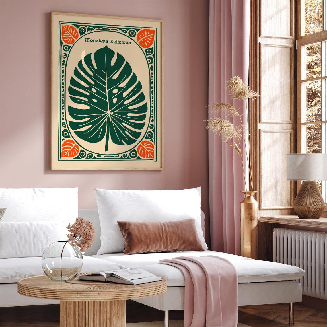 Monstera Deliciosa Green Leaf Vintage Botanical Home Decor Poster - Image 3