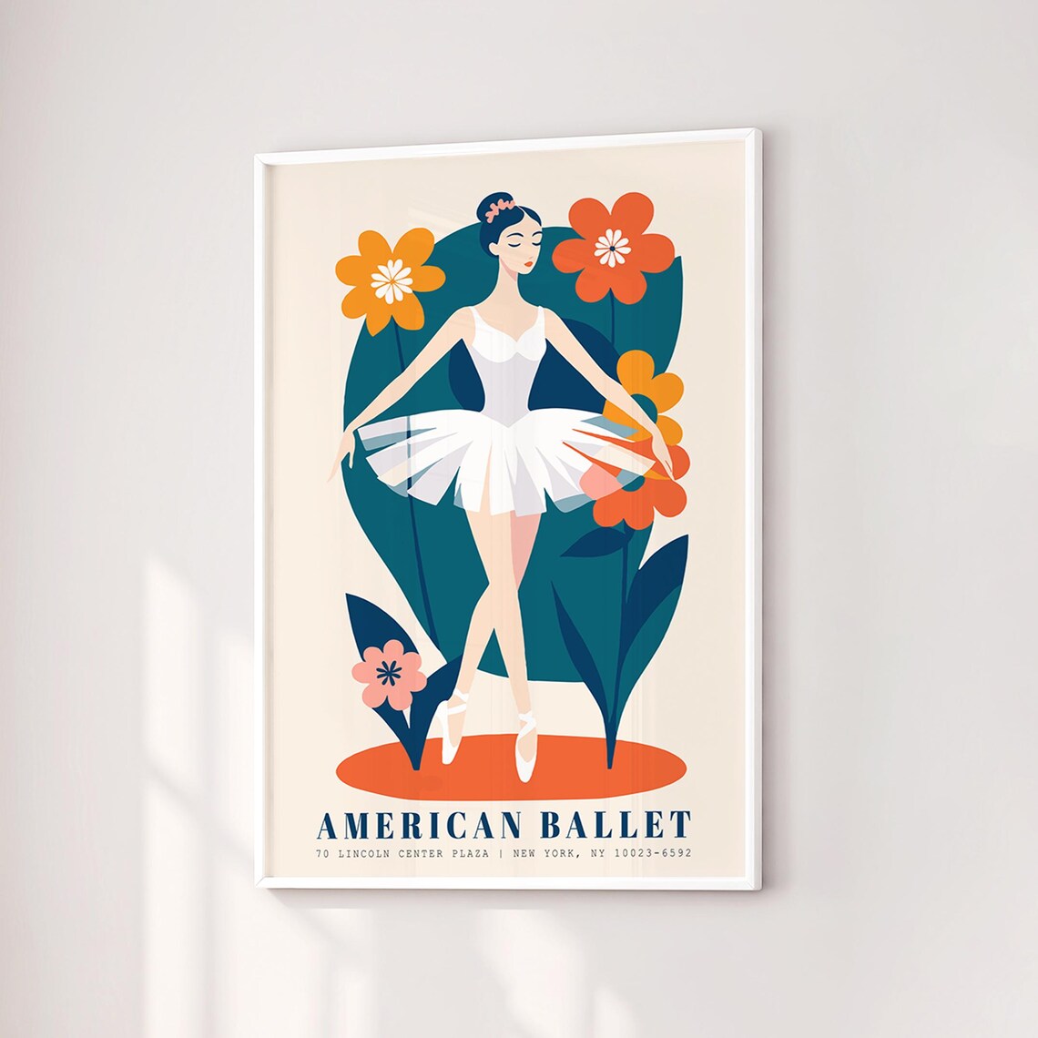 American Ballet New York Lincoln Center Floral Ballerina Poster - Image 6