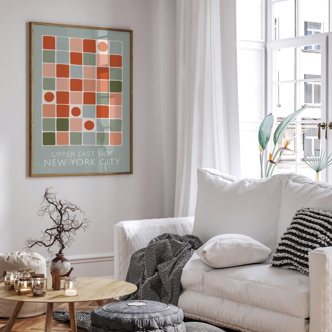 Upper East Side NYC Mid Century Geometric Terracotta Tile Poster - Image 6