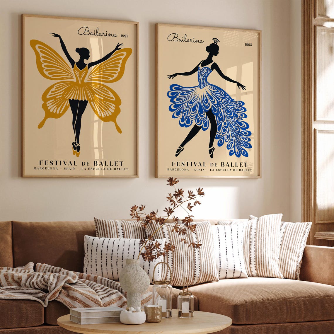 Festival de Ballet Barcelona 1897 Golden Butterfly Wings Poster - Image 2