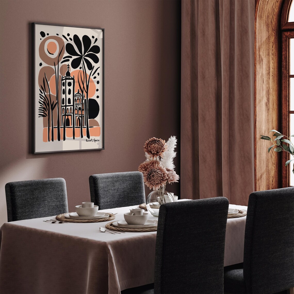 Gaudi Spain Terracotta Architecture Abstract Botanical Art Poster - Image 5