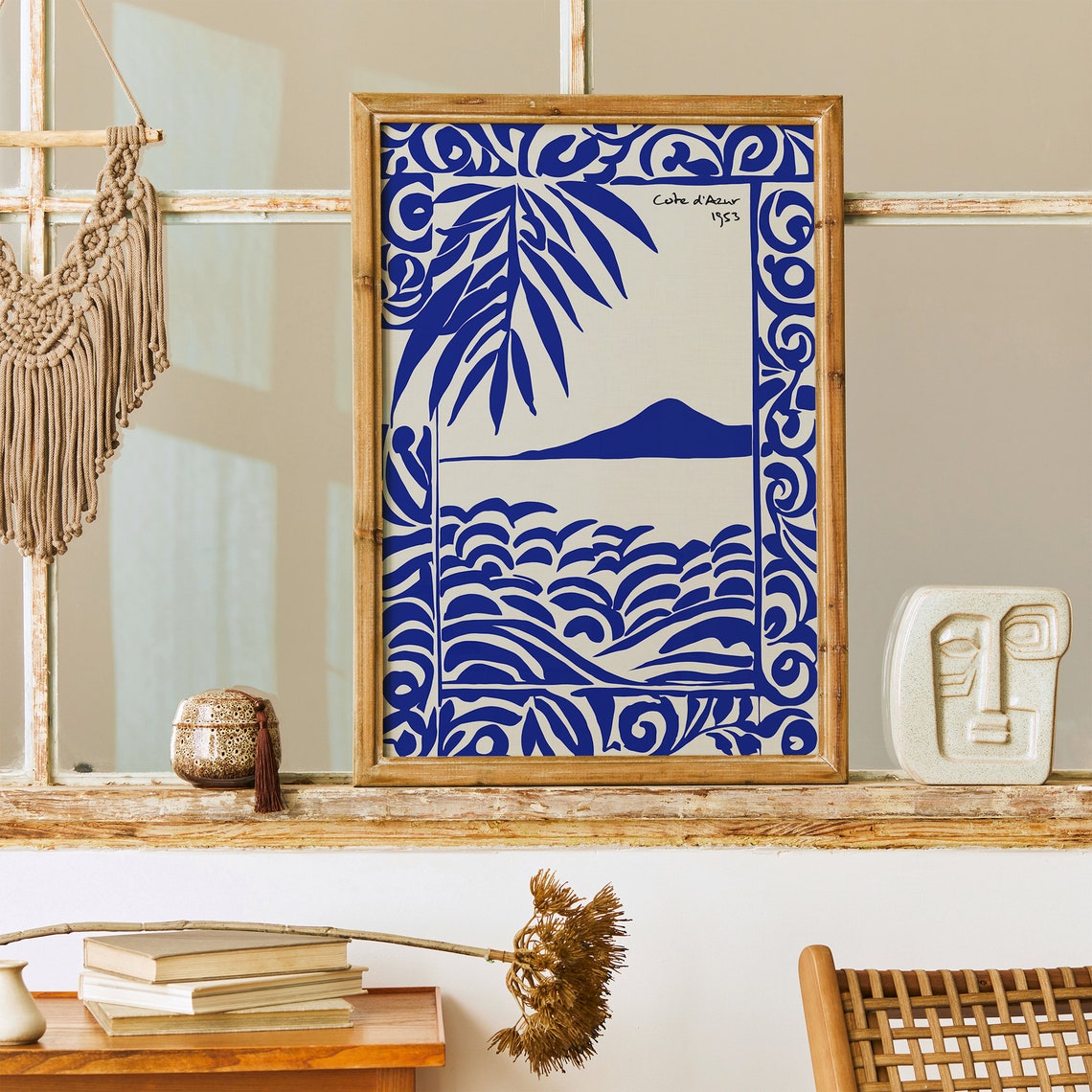 Blue Indigo Cote Dazur Poster French Riviera Print Vintage French Wall Art Travel Poster Print Honeymoon Gift 24x36 20x30 Minimalist - Image 3