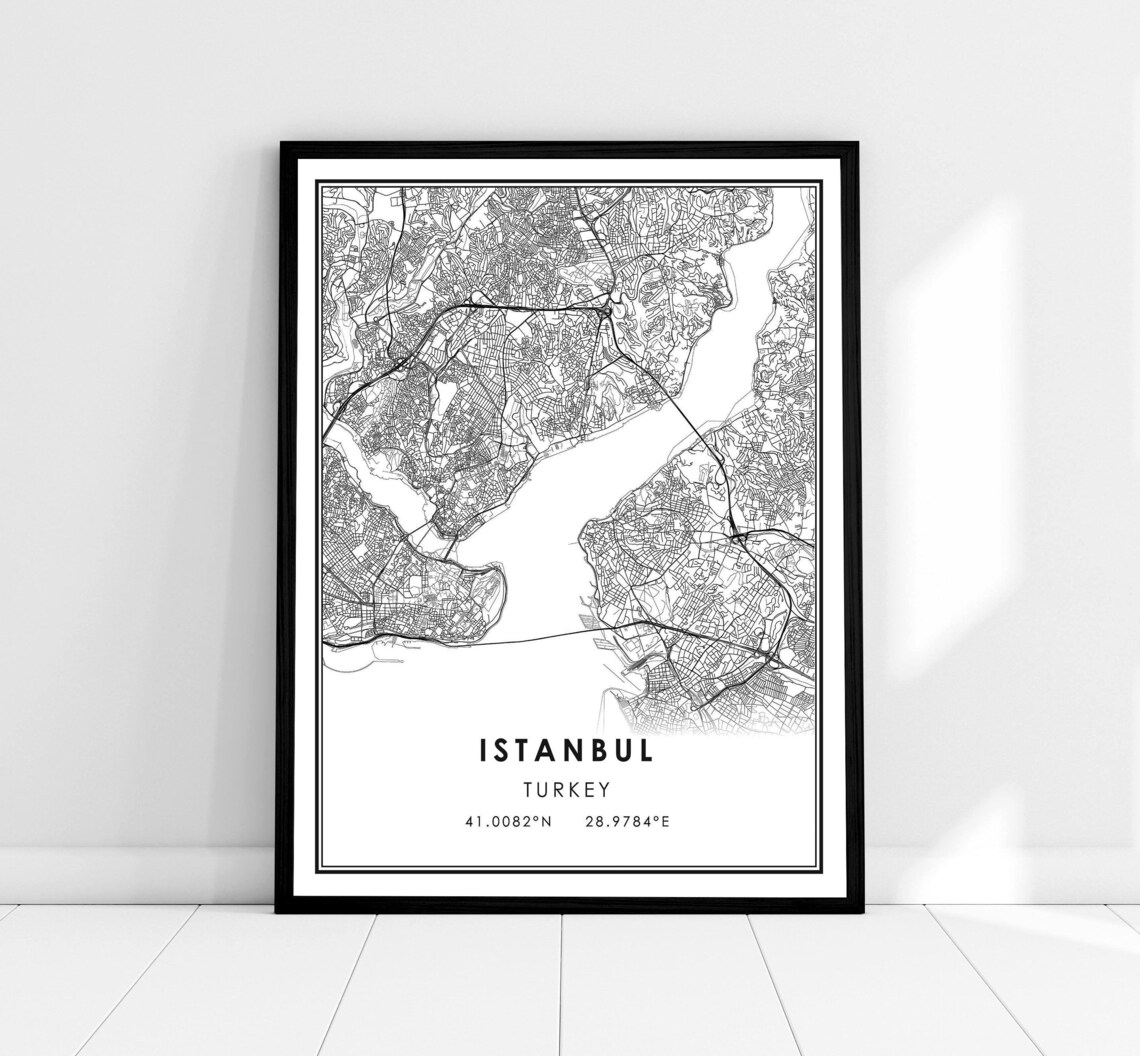 Istanbul Map Poster, Travel Poster