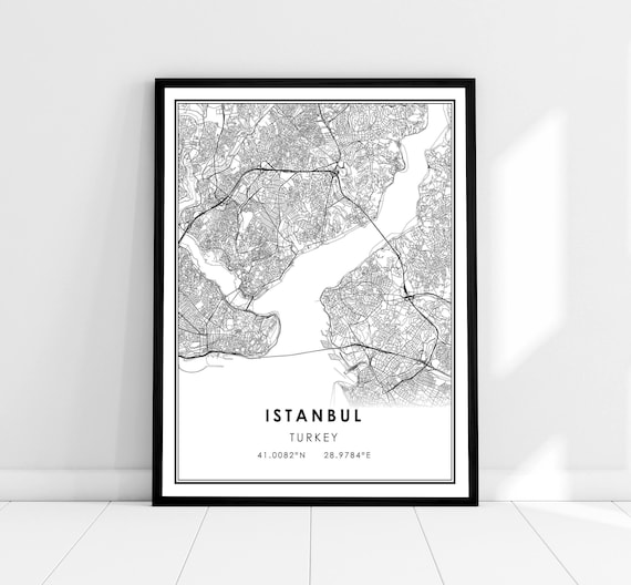 Istanbul Map Poster, Travel Poster