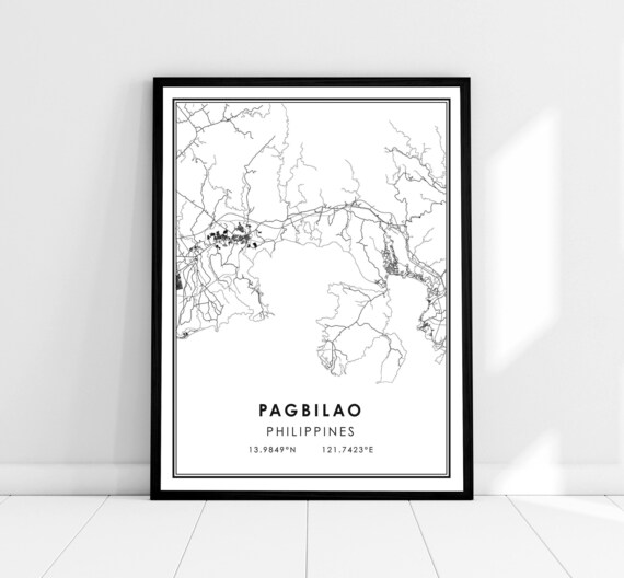 Pagbilao Philippines Minimalist City Street Map Modern Line Poster
