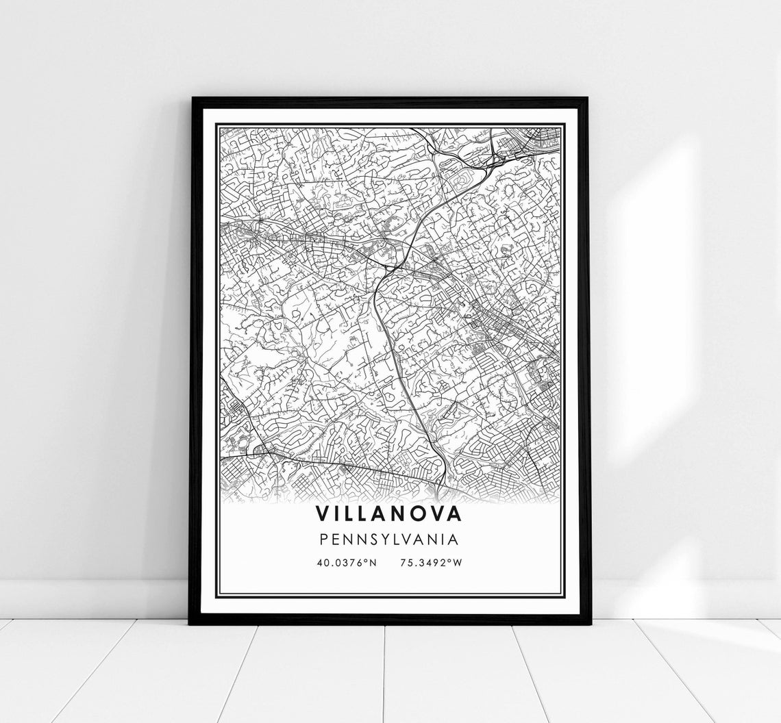 Villanova Pennsylvania Map Print Poster
