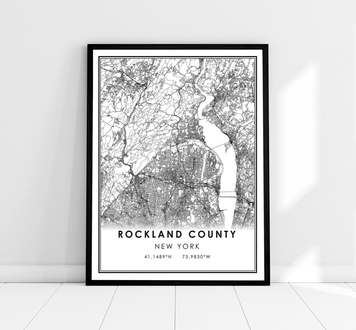 Rockland County Map Print Poster, New York City