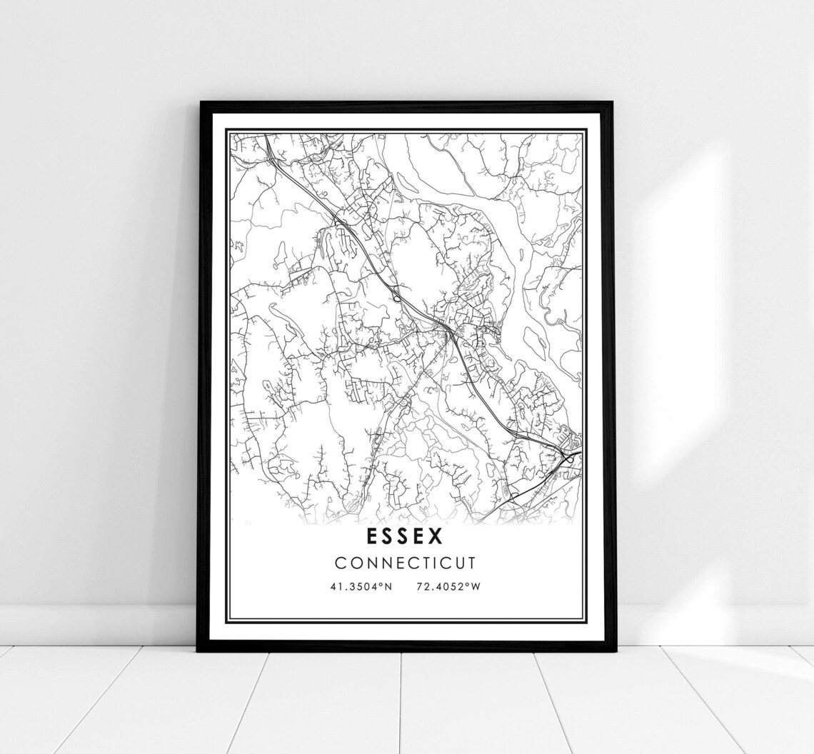 Essex Map Print, Connecticut Travel Poster