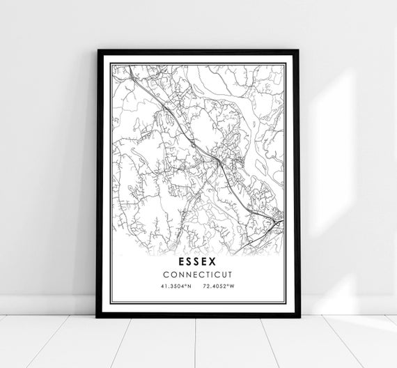 Essex Map Print, Connecticut Travel Poster