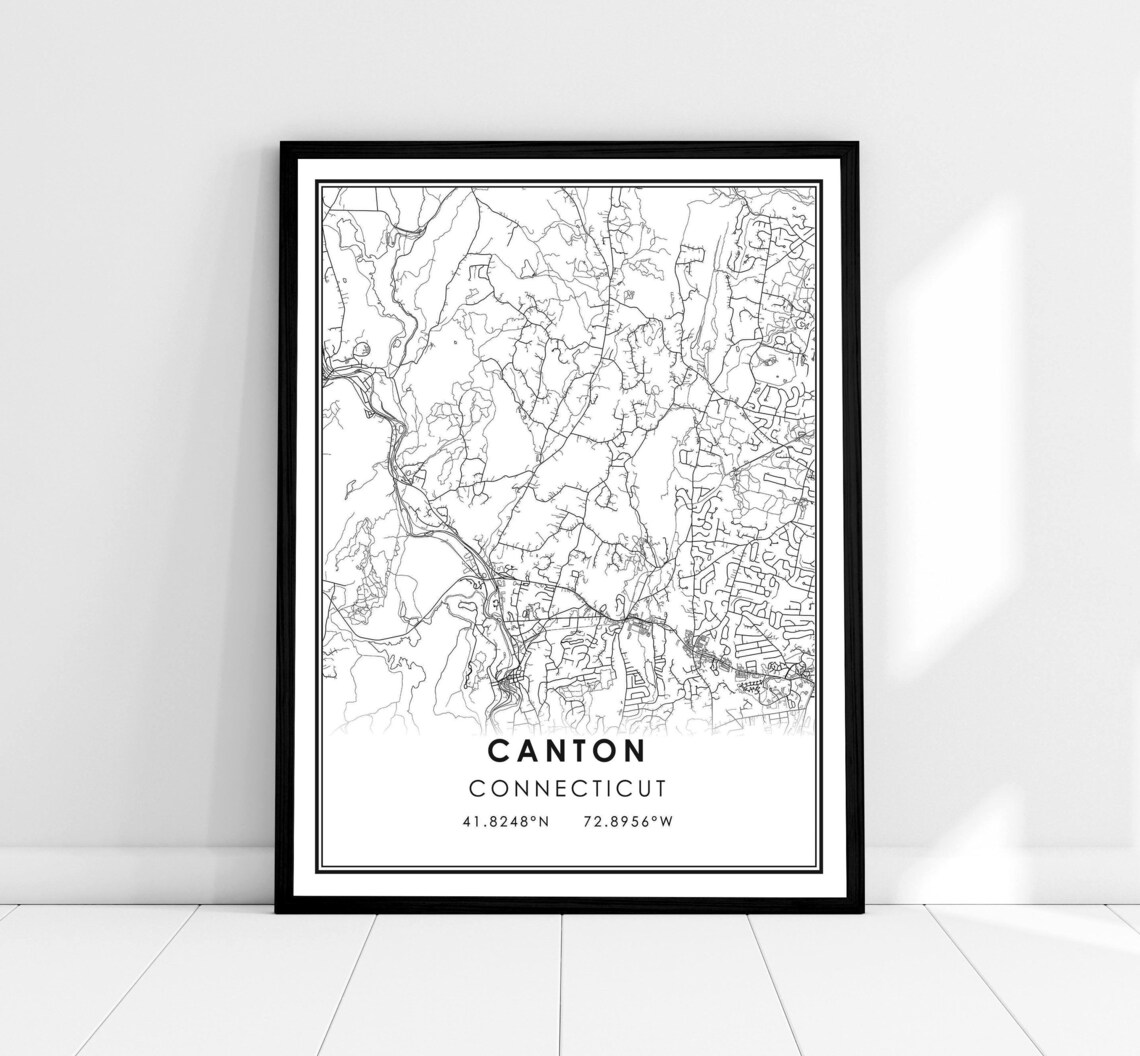 Canton Map Poster Print, Connecticut City