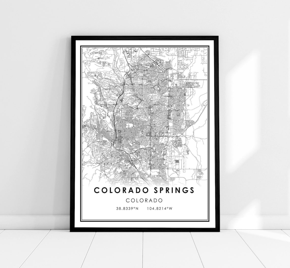 Colorado Springs Map Print, Travel Poster