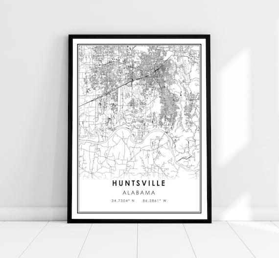 Huntsville Map Print Poster, Alabama City Map