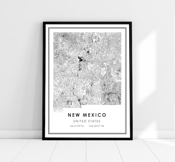 New Mexico United States Map Travel Poster