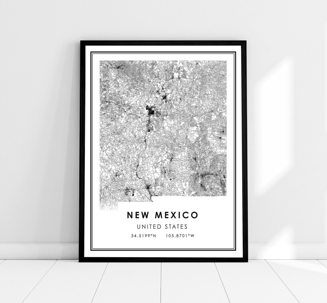 New Mexico United States Map Travel Poster