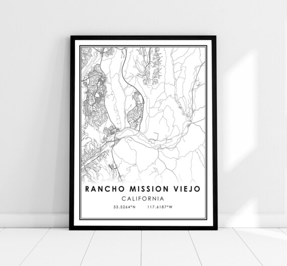 Rancho Mission Viejo California Minimalist Street Map Poster